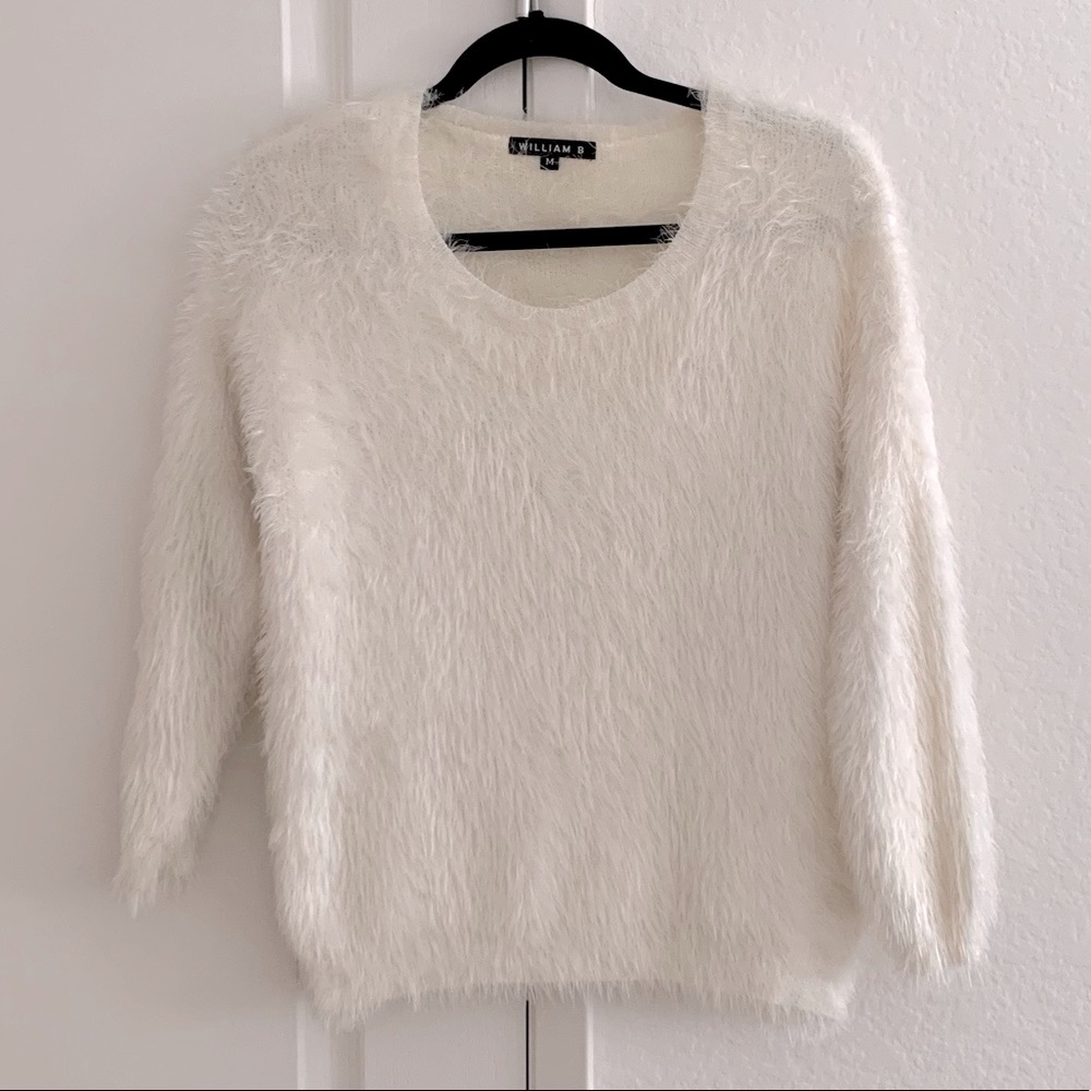 Fluffy White Sweater | Size Medium